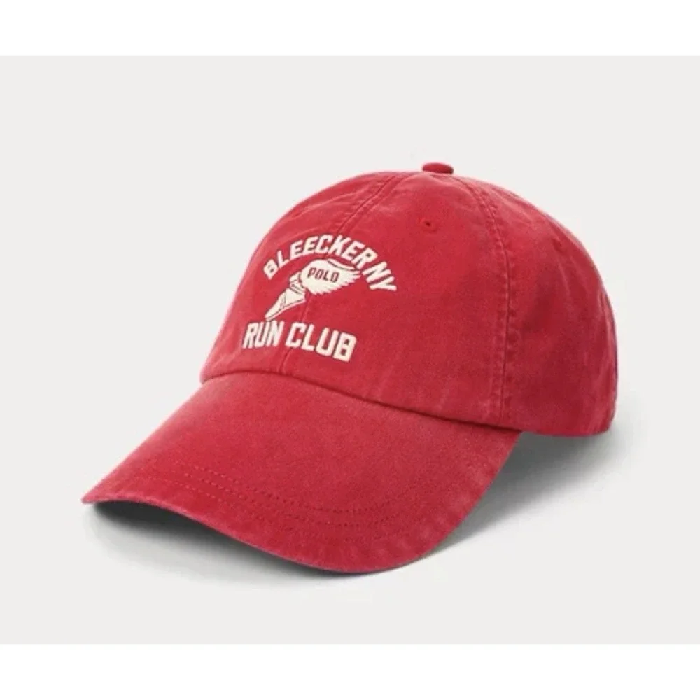 Polo Ralph Lauren Embroidered Long-Bill Twill Cap Bleeker NY Run Club Red NWT